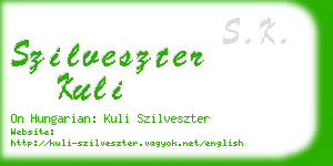 szilveszter kuli business card